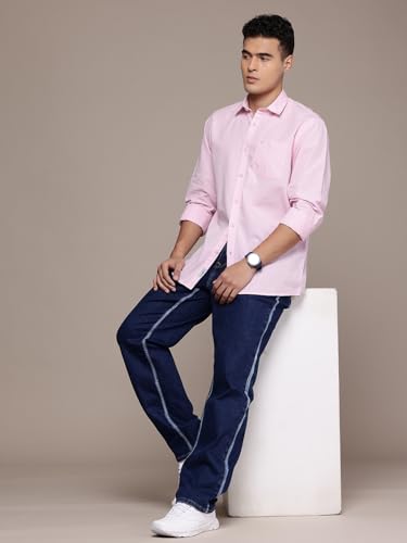 Image of Men's Cotton Linen Solid Shirt | Slim Fit Full Sleeve Casual Shirt | Lightweight | Breaethable | Stylish