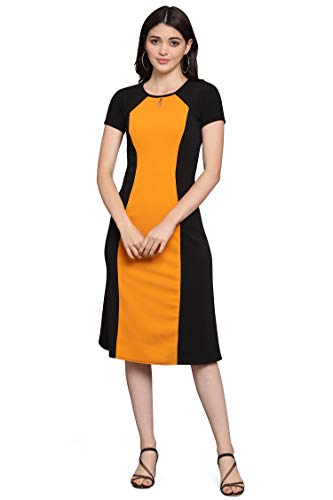 Image of PURVAJA Women's Fit & Flare Knee-Length Dress