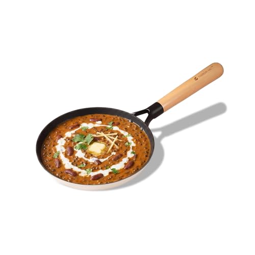 Image of CUMIN CO. LITE Cast Iron Fry Pan | 20 cm, 0.8L | Induction Base Cookware | 5 Years Warranty | Non Toxic Non Stick Pan for Omelette | Chemical Free Coating | No Seasoning Needed | White