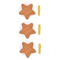 MAGICLULU 3pcs Wood Punch Free Hooks Self-Adhesive Wall Hangers Star-Shaped Coat Hooks Decorative Home Wall Mounts for Clothes Towels Backpacks