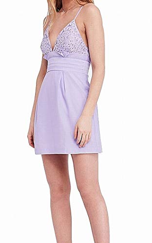 Free People Womens We Go Together Embellished Sleeveless Mini Dress Purple 2 : Clothing, Shoes & Jewelry