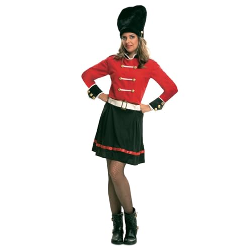 My Other Me   Disfraz Guardia Inglesa Mujer, talla M L. Incluye sombrero negro bearskin, camisa roja con botones dorados, puños, charreteras y cuello negro, cinturón blanco y falda negra.