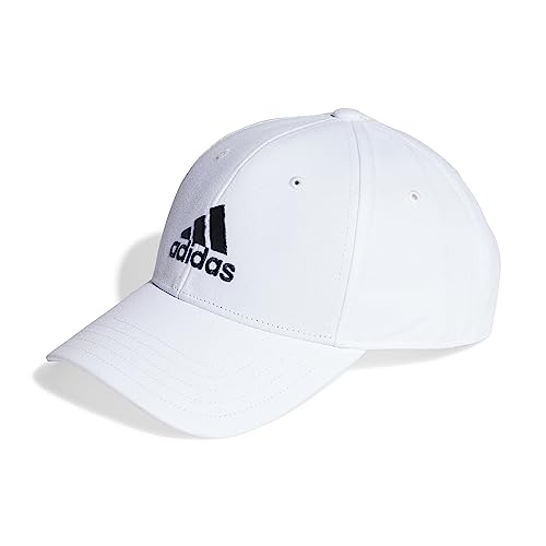 adidas Unisex Cotton Twill Baseball Cap, White/Black, S