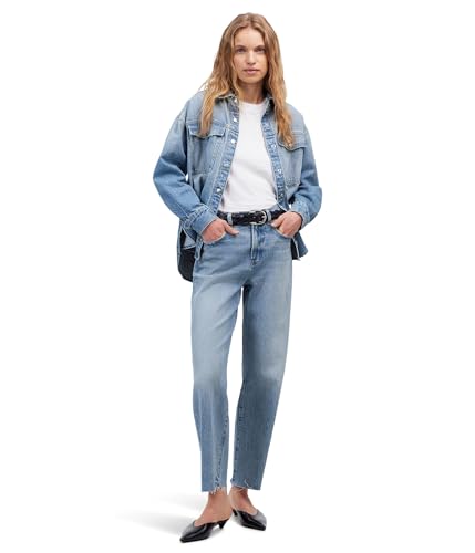 Rectangle Body Shape Jeans: Top 10 Flattering Fits for U.S. Women in 2025 Madewell Women's Perfect Vintage Wide Light Crop in Hallstead Wash