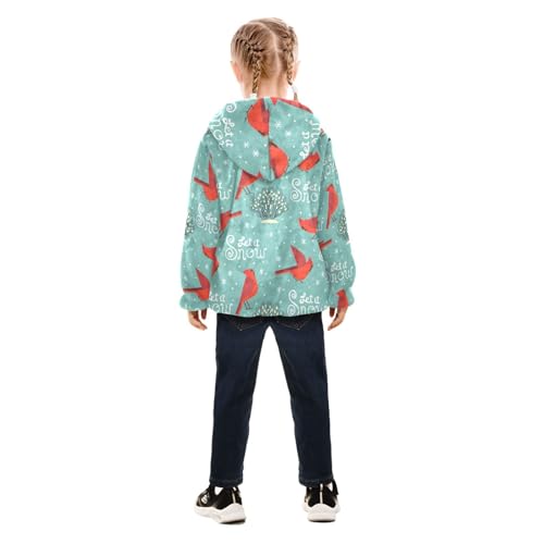 OTVEE Winter Red Birds Let It Snow Kids Hoodie Jacket Fall Spring Full Zip Warm Outwear Coat4