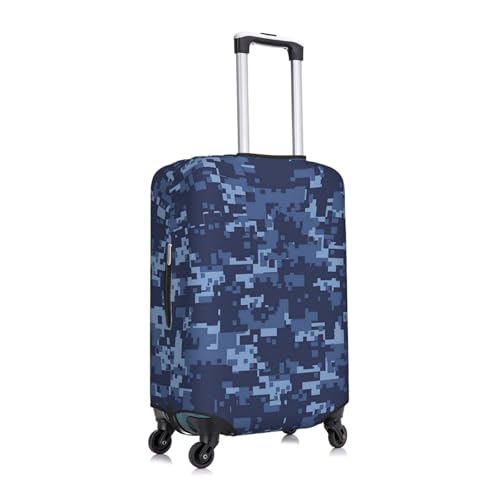 Blue Camouflage Pattern Print Luggage Suitcase Covers Elastic Washable Luggage Protector Luggage Covers For Suitcase3