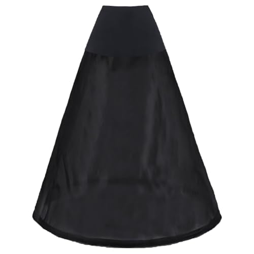 Enagua Aro A-Línea Enaguas Enteras Crinolina para Falda Vestido de Novia, A-Line Wedding Petticoat Underskirt, Cancan Enagua cancán, Larga Anágua Carnaval, Accesorios de Boda Medio Slips(Negro,36)