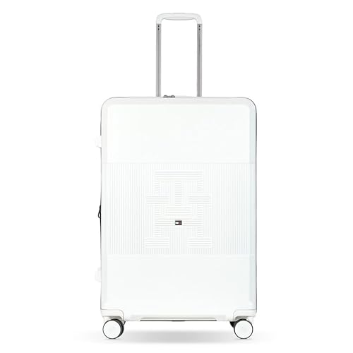 Tommy Hilfiger Mid-Size Luggage Patrick - Off White | Check-in Trolley Bag with TSA Lock | 360° Spinner Wheels | Telescopic Handle |Hardshell Polycarbonate Suitcase |Water Resistance |74L Capacity