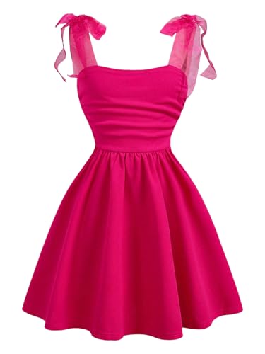 SOLY HUX Girl's Summer Sleeveless Dresses Bowknot A Line Birthday Party Short Dress