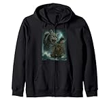 Giant Cat as Kraken Sea Monster Attack Pirate Ship in Ocean Zip Hoodie