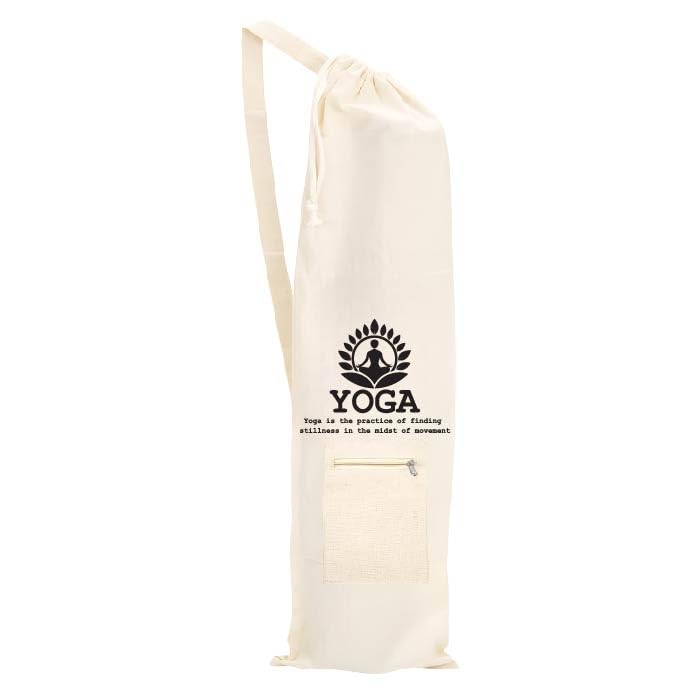 Yoga Mat Bag Cotton Carry Bag Zip Pocket Drawstring and Strap for Yoga Mat Stylish Printed Symbols Meditation Lightweight Bag Nature of Yoga-image-25