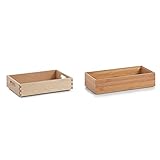 Produkt 2: Maße: 30x15x7 cm Zeller 13305 Allzweckkiste, 30 x 20 x 7 cm, Buche lackiert & 13333 Ordnungsbox 30 x 15 x 7 cm, Bamboo