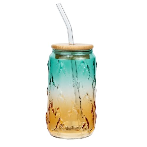 Vaso de vidrio reutilizable con diseño a prueba de derrames y paja 2