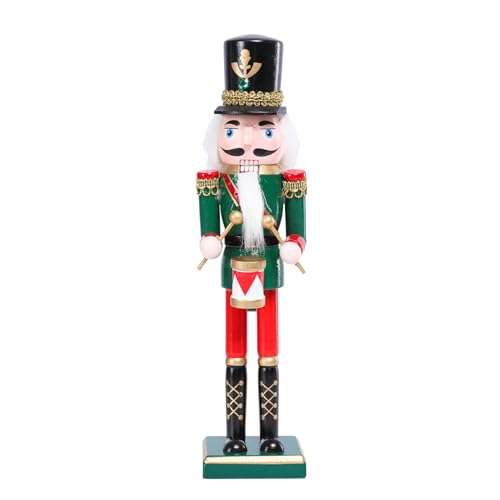 Ovewios Nutcracker Christmas Decor, 12 Inch Wooden Soldier Figurines, Festive Christmas Nutcrackers Gifts Winter Indoor Table Desktop Mantel Decorations