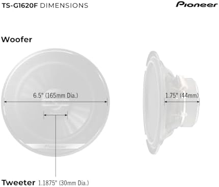 Pioneer G-Series TS-G1620F 6.5" 2-Way Coaxial Car Speakers 300W Max — 사진 6