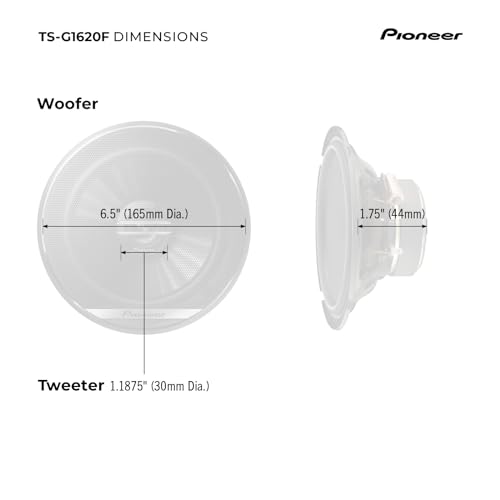 Pioneer G-Series TS-G1620F 6.5” 2-Way Speakers (Pair) – 300W Max, Balanced Sound + Smooth Treble, Great Stock Replacement, High-Efficiency Speaker Designed for OEM Power by PIONEER - Image 6