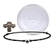 WXZX 24.5cm, 27cm Universal Microondas Plato Giratorio Placa De Vidrio con 3 Aparatos, Soporte Universal para Mesa Giratoria, Placa De Acoplamiento Soporte, Resistente Y No Frágil