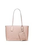 Michael Kors Charlie Medium Tote with Zmall Zip Case, Gold-Tone Hardware/Tonal MK Signature Coated Twill/Ballet Multi