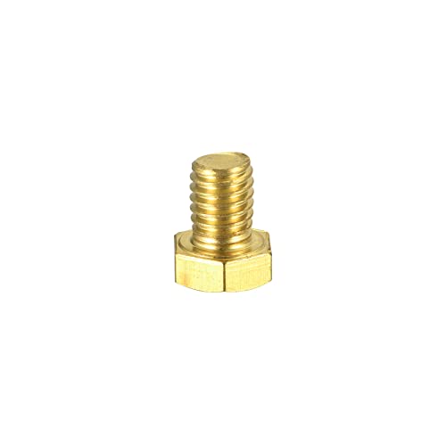 Image of uxcell Brass Hex Bolts, 3 /8-16x1 /2 1pcs Fully Thread Grade 4.8 Solid Brass Hexagon Head Bolt Machine Screws for Machinery
