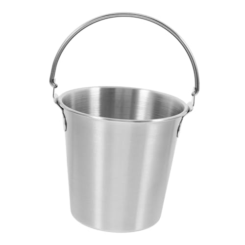JECOMPRIS Cubitera de Acero Inoxidable con Asa Portátil Cubo para Hielo y Snacks Pequeño Enfriador de Cerveza y Vino para Fiestas y Bares