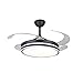 Moderne Ventilator-Deckenleuchte mit Fernbedienung mit einziehbaren Flügeln Deckenleuchte Einziehbare Deckenventilator-Lampe mit Fernbedienung, moderner Ventilatorflügel 3 Farben 3 Geschwindigkeit LED