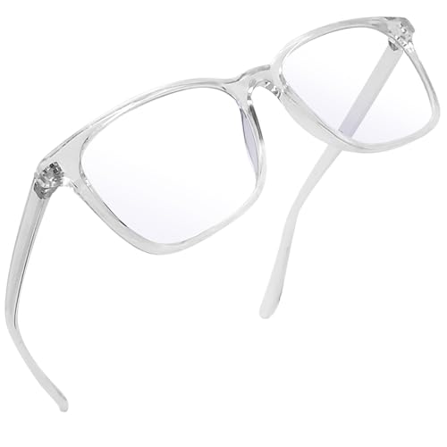 Joopin TR90 Square Blue Light Glasses for Men Women Clear Lens Blue Light Eyewear for Women Computer Gaming TV Screen Glasses Anti Eye Fatigue Transparent Frame