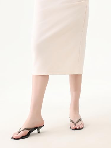 Image of Women's Flip-Flops Kitten Heels Thong Sandals For Women Square Toe Slip On Fashion Summer Dress Sandals