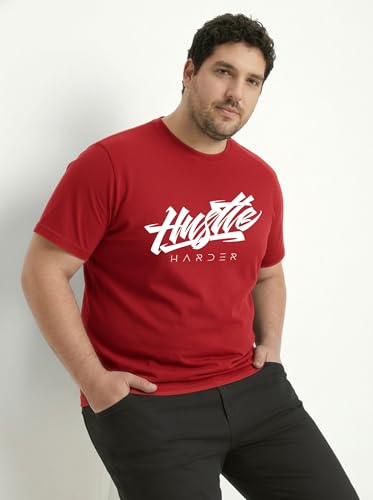 Image of Toodlegram Men Plus Size Printed T-Shirt | Round Neck Half Sleeves | Regular Fit Big & Tall | Pure Cotton Casual Summer Wear T-Shirt for Men