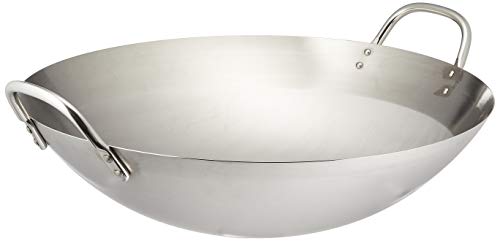 Wok doble mango 51 cm acero inoxidable