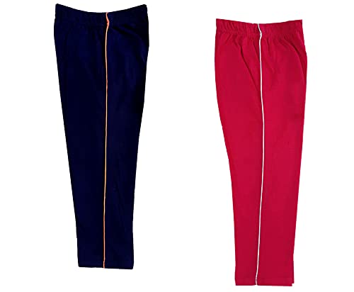 Image of indi weaves Girls Cotton Solid Capri 3 /4th Leggings (Pack of 2)