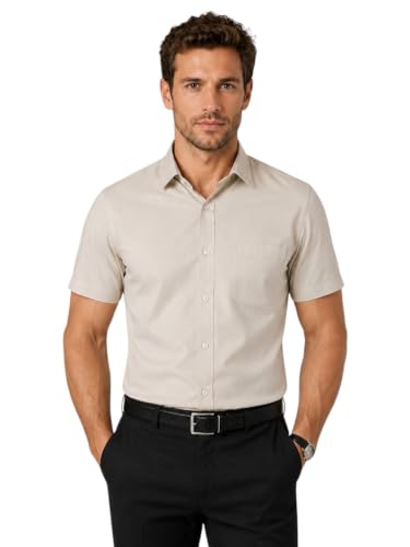Image of Appel Touch Men's Cotton Blend Formal Shirt Half Sleeves