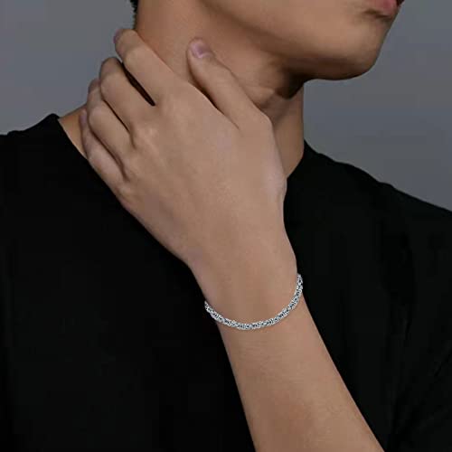 Solid 925 Sterling Silver 2.4MM/3.5MM Byzantine Chain Bracelet for Men Women,with Lobster Claw Clasp,Made in Italy 6.5/7/7.5/8 Inch 5