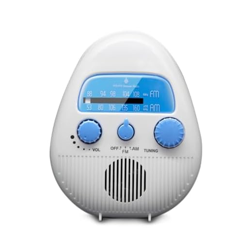 Shower Radio, AM FM Radio, Portable ABS Bathroom Radio Built in Speaker Battery Operated Shower Radio