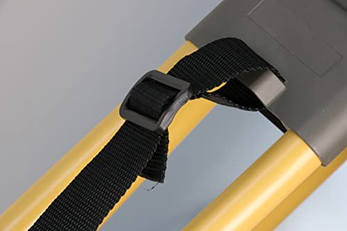 Fiberglass Surveying Tripod, Heavy Duty Yellow Fiberglass and Wood Tripod with Twist Clamp and Copper Center Screw for Robotic Total Stations and Theodolite (Flat Head-C)