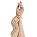 Mrotrida Women's Lace Ruffle Fingerless Gloves Fashion Cosplay Lace Gloves for Halloween Costume Party 1Pair