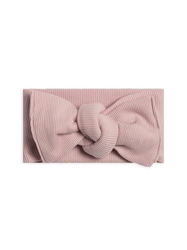Image of Colored Organics Baby Organic Cotton Hattie Bow Wrap Headband - Rosa Ribbed
