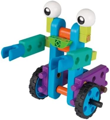 Assembled Gigo robot model with wheels and eyes