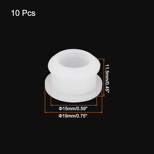 Image of MECCANIXITY Silicone Snap in Locking Hole Plugs Rubber Panel Seal Cover Flush Type Panel Round for Kitchen Rubber Bulkheads Waterproof Sealing Plugs 15mm /0.59 Inch Dia Transparent,Pack of 10