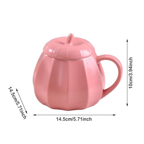 Coffee Cups with Lids, 8 Oz Cute Durable Halloween Pumpkin Mug with Handle - image 7