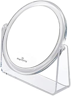 Magnifying Makeup Mirror with 1X / 7X Magnification Double Sided Vanity Mirror 360° Rotation Bathroom Mirror for Travel,Crystal-Style