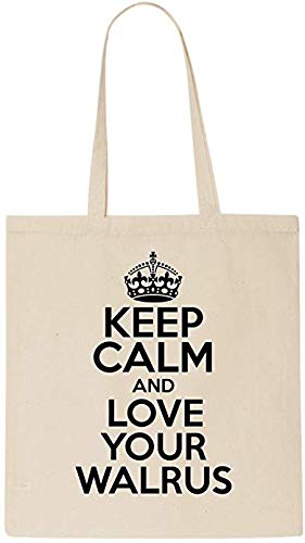 Keep Calm AND LOVE YOUR WALRUS Tote Bag-Cotton Shopping Bag