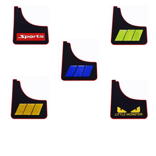 Image of 4 Pairs of Mud Flaps Safety Warning Reflective Devices for Car Splash Prevention Device Front and Rear Universal for Car Rubber (Sports)
