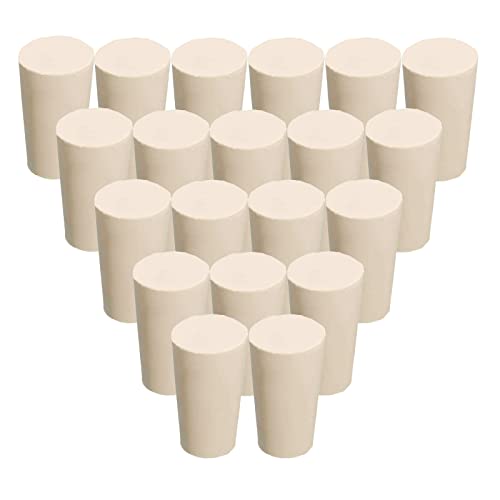 20-pack solida gummiproppar, vit laboratorium gummiplugg rörtank flaska push-in tätningsplugg avsmalnande hålfäste – 000#