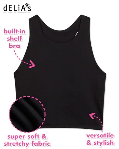 dELiA*s Girls Training Bras - 2 Pack Longline Seamless Cami Bralette Crop Top Undershirt with Shelf Bra (S-XL)2