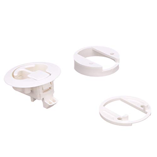 Image of Seachoice Flush Mount Slam Latch, Rust-Free White Plastic, 2 in. Diameter