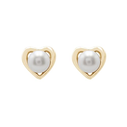 Boucles d'oreilles perle ronde 8mm anti-irritation en argent 925 doré pour femme