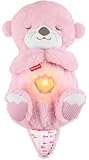 Fisher-Price Baby Toy Soothe ‘n Snuggle Otter Plush, Pink Portable Sound Machine with Breathing Motion & Lights for Newborns Ages 0+ Months