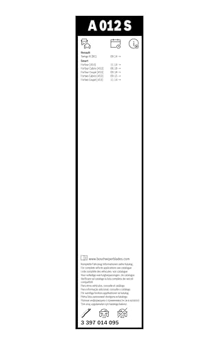 Image of BOSCH 3397014095 AeroTwin Wiper Blade Combo Pack - Set of 2 (20 inch & 14 inch) | Driver and Passenger Side Original Equipment Replacement Blades