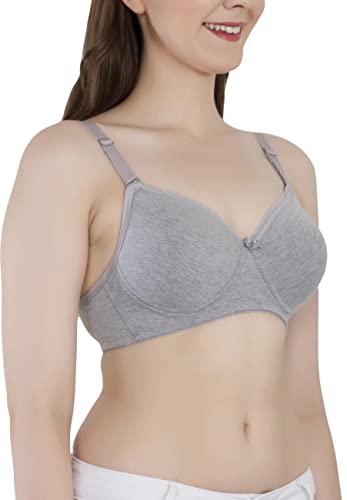 Image of Women's Seamless Padded Non Wired Cotton Stretch Everyday Bra| Detachable Straps | Transparent Straps Included