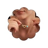 FUTIMELY Collar de corazón dorado con piedra natal para mujer, con dije de cristal de circonita, collar con colgante de mes para regalos de cumpleaños, hipoalergénico, joyería estética de moda